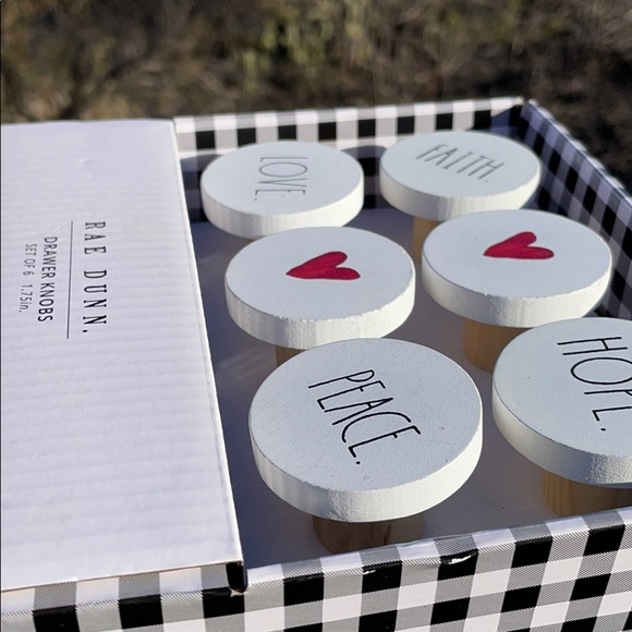 NEW Rae Dunn Love, Faith, Hope & Peace ❤️ Drawer Knobs Set of 6 - Picture 5 of 7